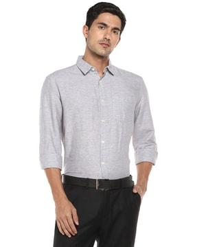 heathered shirt with patch pocket