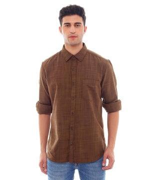 heathered shirt with patch pocket