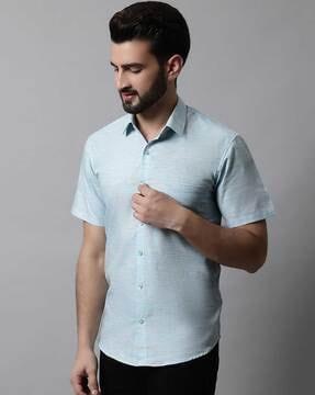 heathered shirt with patch pocket