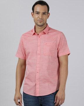 heathered shirt with patch pocket