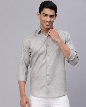 heathered shirt with patch pocket