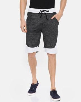 heathered shorts with drawstring fastening