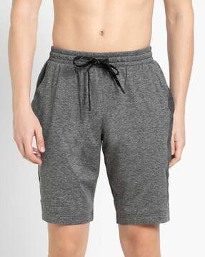 heathered shorts with drawstring waist