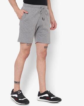heathered shorts with drawstring