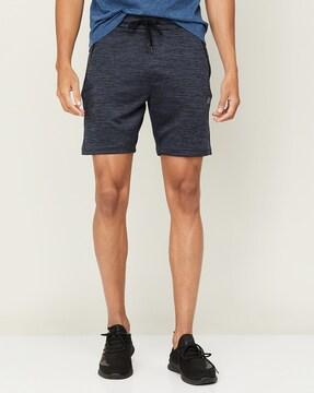 heathered shorts with drawstring