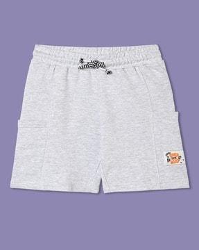 heathered shorts with elasticated drawstring waist