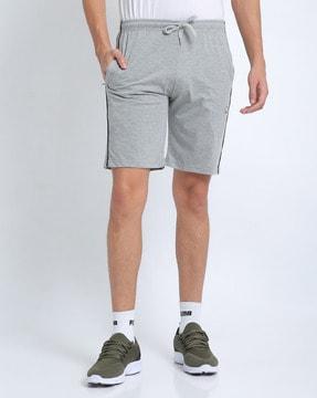 heathered shorts with elasticated waist