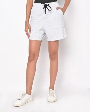 heathered shorts with insert pockets