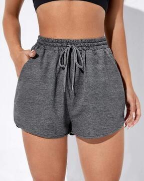 heathered shorts with insert pockets