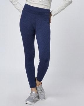 heathered skinny leggings with elasticated waistband