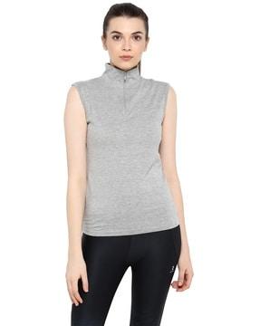 heathered sleeveless t-shirt