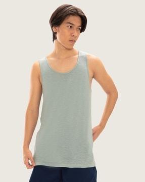 heathered sleeveless vest