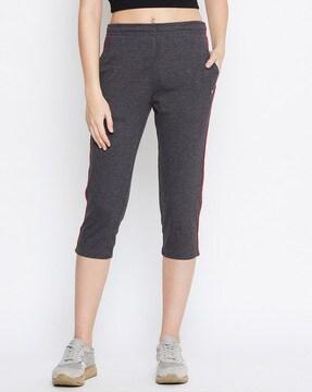 heathered slim fit capris