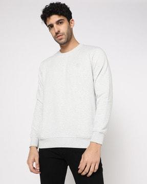 heathered slim fit crew-neck sweatshirt