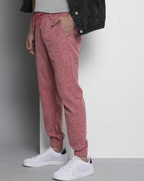 heathered slim fit flat-front joggers