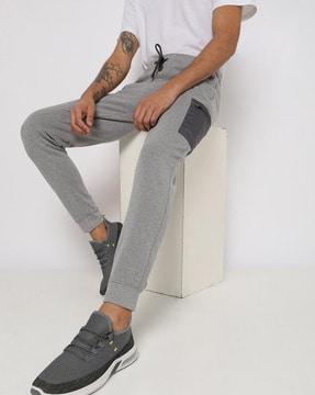 heathered slim fit joggers with insert pockets