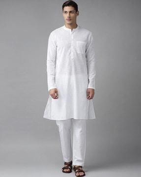 heathered slim fit kurta