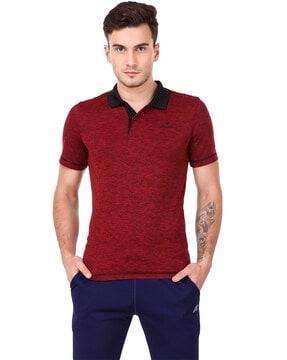 heathered slim fit polo t-shirt