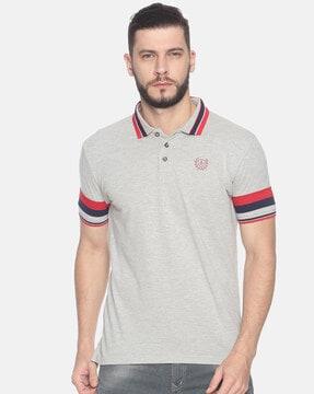 heathered slim fit polo t-shirt