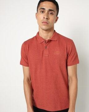 heathered slim fit polo t-shirt