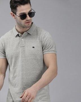 heathered slim fit polo t-shirt