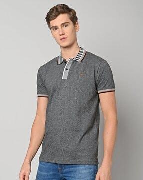 heathered slim fit polo t-shirt