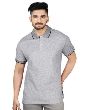 heathered slim fit polo t-shirt