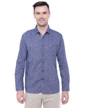 heathered slim fit shirt