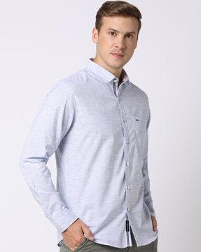 heathered slim fit shirt