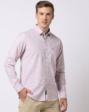 heathered slim fit shirt