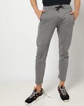 heathered slim fit straight track pants