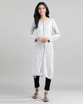 heathered straight kurta