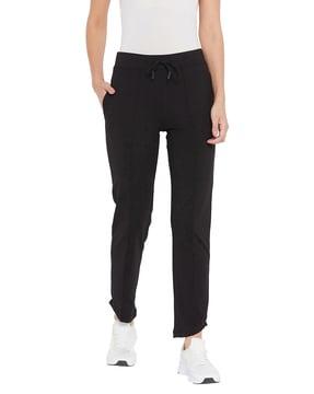 heathered straight track pant with insert pockets