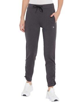 heathered straight track pant with insert pockets