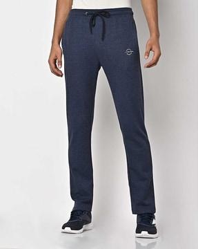 heathered straight track pants with insert pockets