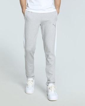 heathered straight track pants with insert pockets