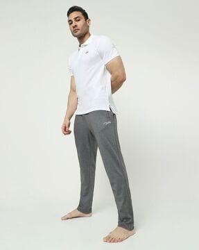 heathered straight track pants