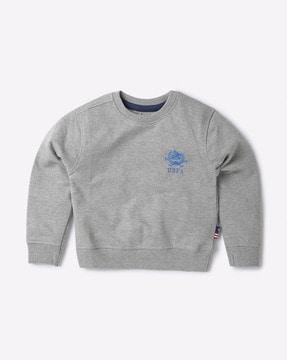 heathered sweatshirt with embroidered logo