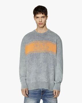 heathered sweatshirt with ribbed hems