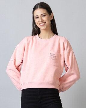 heathered sweatshirt with ribbed hems