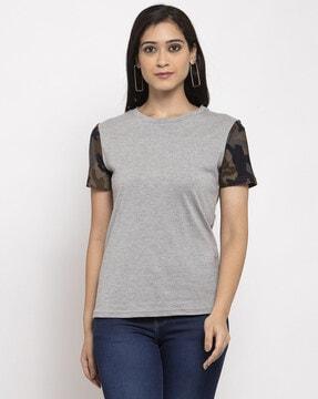 heathered t-shirt with short sleeves