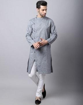 heathered tailored fit long kurta