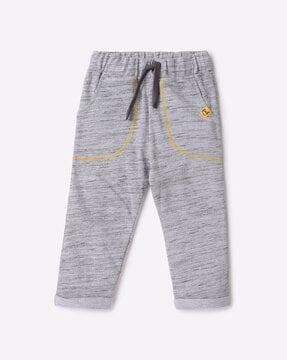 heathered track pants with drawstring fastening