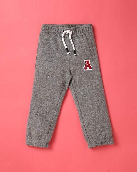 heathered track pants with drawstring waistband