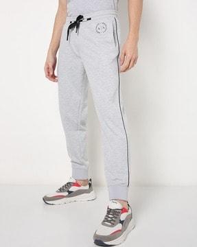 heathered track pants with insert pockets