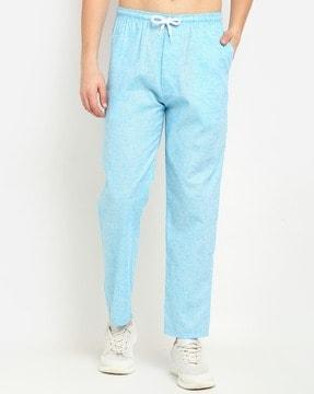 heathered track pants with slip pockets