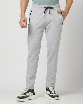 heathered track pants with slip pockets