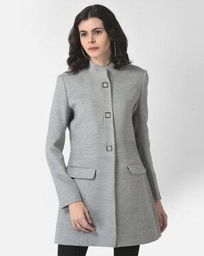 heathered trench coat