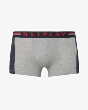 heathered trunks with logo waistband