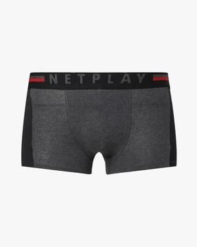 heathered trunks with logo waistband